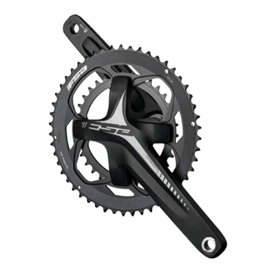 Black FSA Omega ABS Double Adventure MegaExo Road Bike Crankset