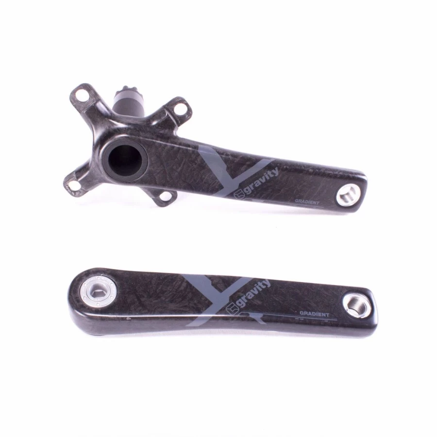 Black FSA Gravity Light Crankset Arm Set with Bolt Kit - Durable Bike Cranks