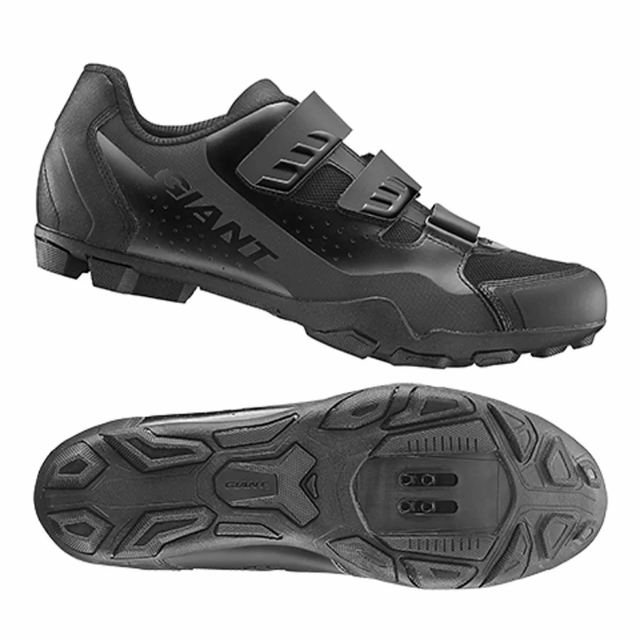Giant Flux V2 Off-Road Mountain Bike Shoes Men's Size 42 Black MTB Cycling Footwear