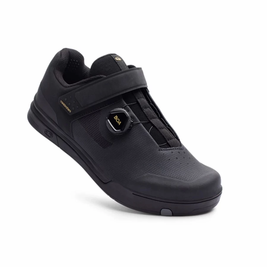 Crank Brothers Mallet E Boa MTB Shoes - Black/Gold/Black | Damaged Packaging | Mountain Bike Cycling Footwear