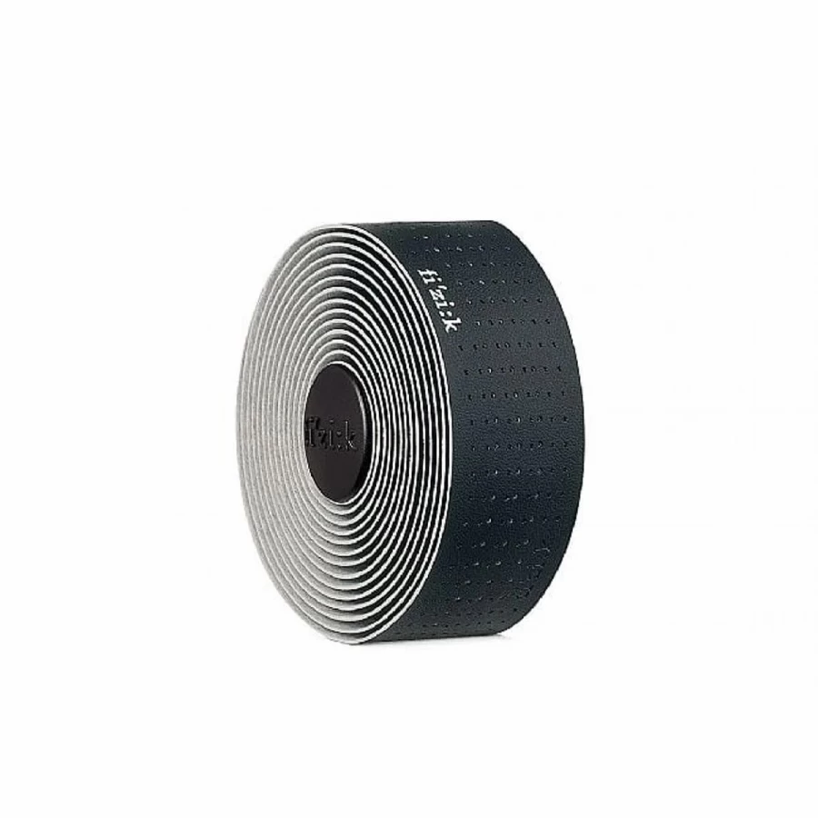 Fizik Tempo Microtex Classic Black Handlebar Tape 2mm - High Grip Cycling Bar Tape for Road Bikes