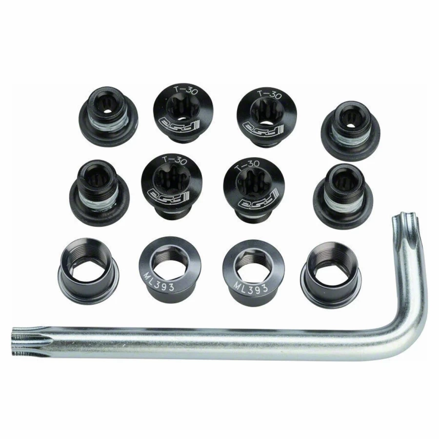 Black FSA Triple Chainring Bolt Kit - Durable Bicycle Crankset Hardware