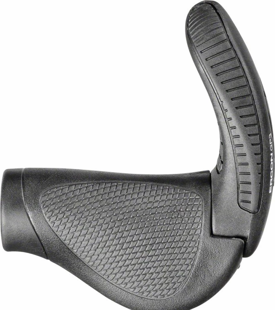 Ergon GP3 Gripshift Grips - Black/Gray Cycling Handlebar Grips for Comfort and Performance
