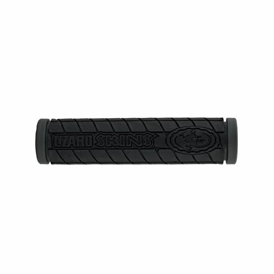 Lizard Skins Black Dual Compound Logo Grips - Premium Bike Handlebar Grips for Enhanced Comfort and Control