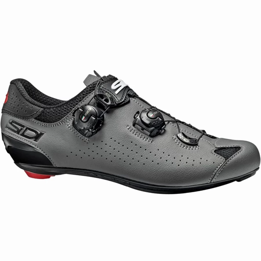 Sidi Genius 10 Black/Grey Road Bike Cycling Shoes for Men & Women – Lightweight & High-Performance