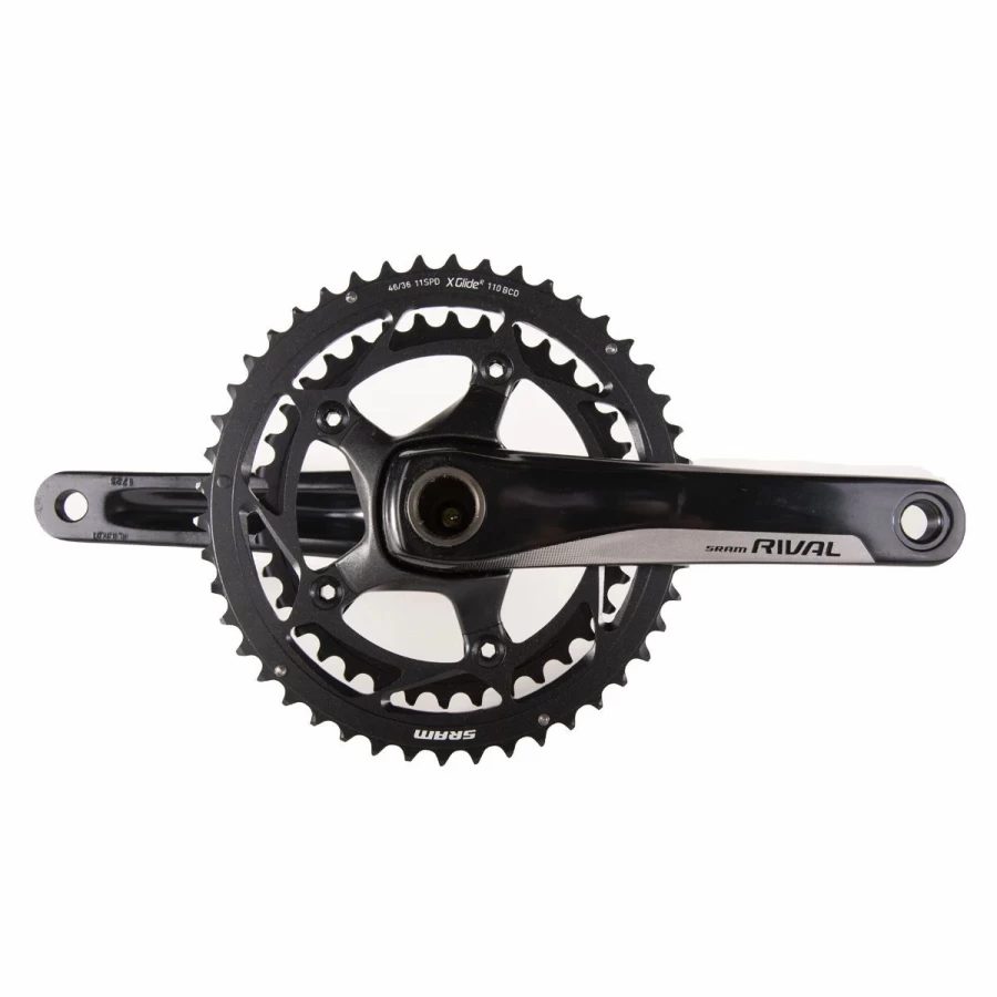 SRAM Rival 22-Speed Black Crankset (2022) - Durable & Lightweight Bike Chainset
