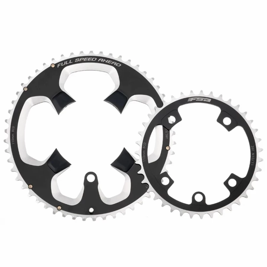 Super Absorbent 10/11-Speed Road Bike Chainring 110BCD Black for Enhanced Performance
