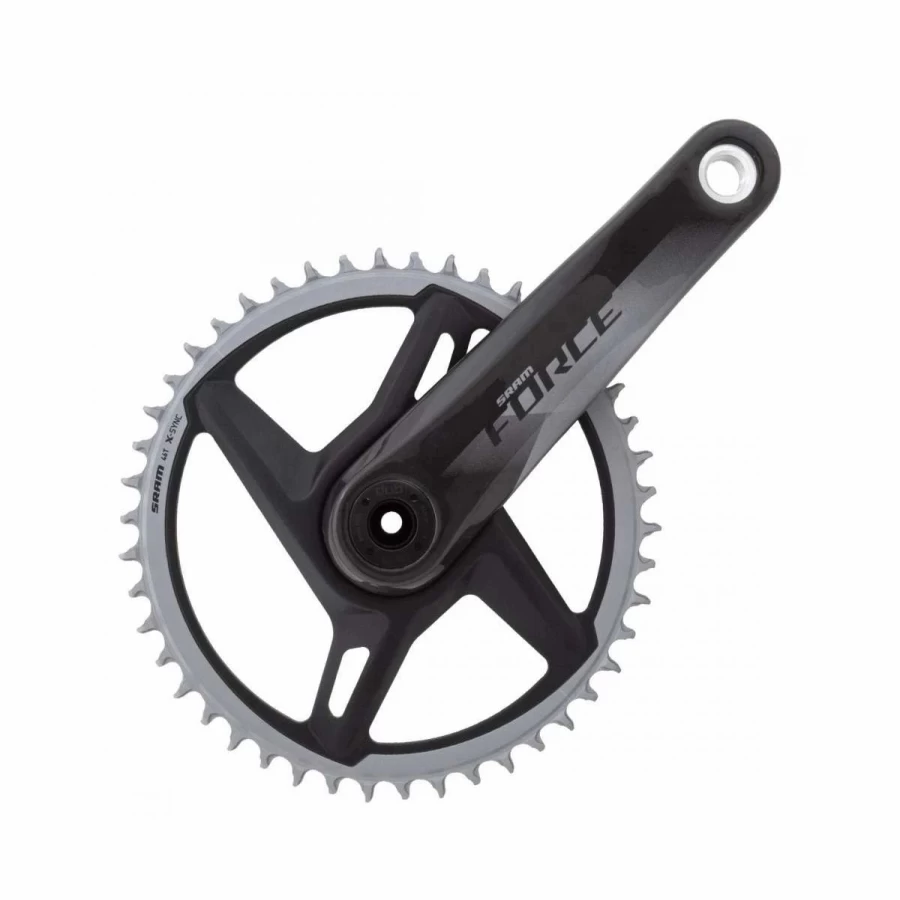 SRAM Force 1 AXS Crankset - Gloss Natural Carbon, Durable & Lightweight 1x Drivetrain Crankset