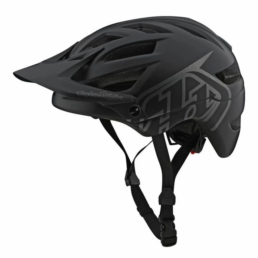 Troy Lee Designs A1 MIPS Bike Helmet - Classic Black, Mountain Bike & Cycling Helmet for Safety & Comfort