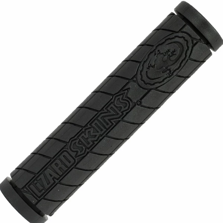 Lizard Skins Single Compound Logo MTB Grip - Krayton Black, Mountain Bike Grips for Enhanced Control and Comfort