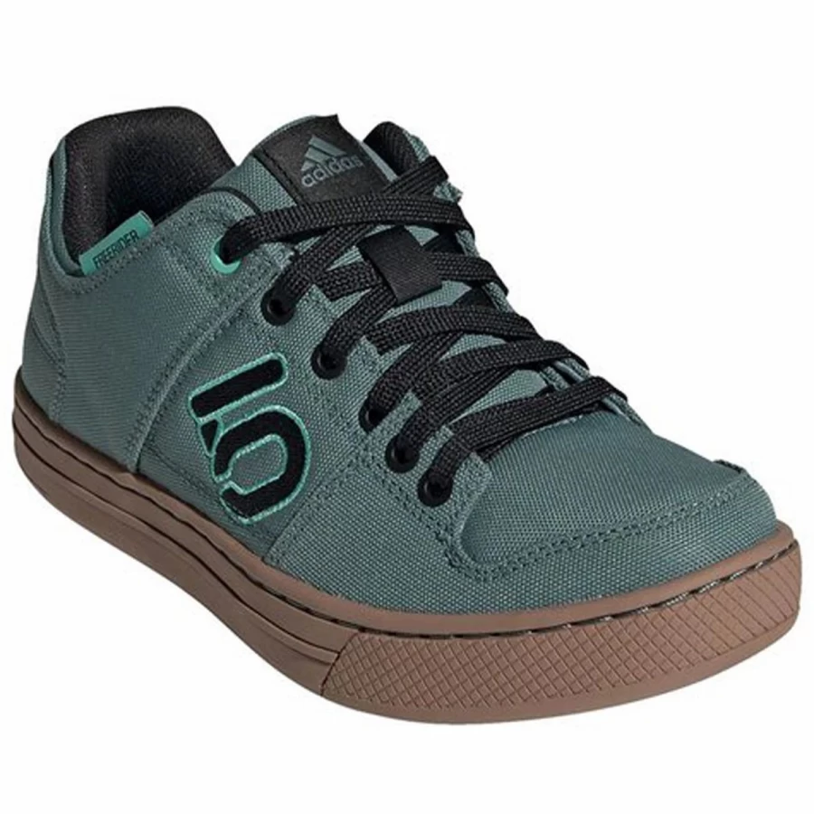 Five Ten Freerider Canvas Women's MTB Shoes - Hazy Emerald/Core Black/Acid Mint | Durable Mountain Biking Footwear