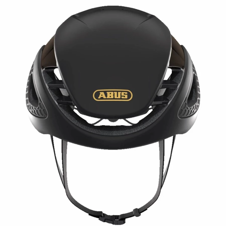ABUS Gamechanger Road Bike Helmet - Medium (52-58cm) - Matte Black & Gold - Lightweight & Aerodynamic Design - Cycling Safety Gear