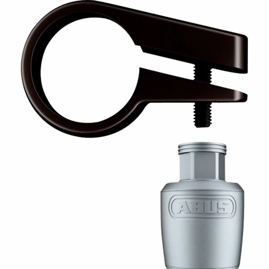 Abus Silver Seatpost Clamp Lock 28.6mm Diameter for Bicycle Saddle/Post - Nutfix Model (Damaged Packaging)
